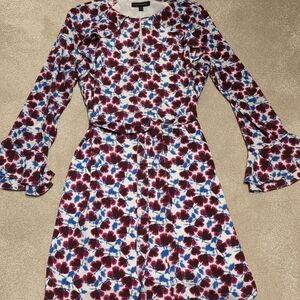 Banana Republic Multicolor Floral Long Sleeve Dress